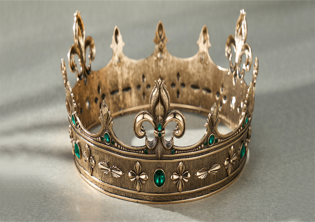 A gold crown is shining under the sunlight, eye-catching and captivating.