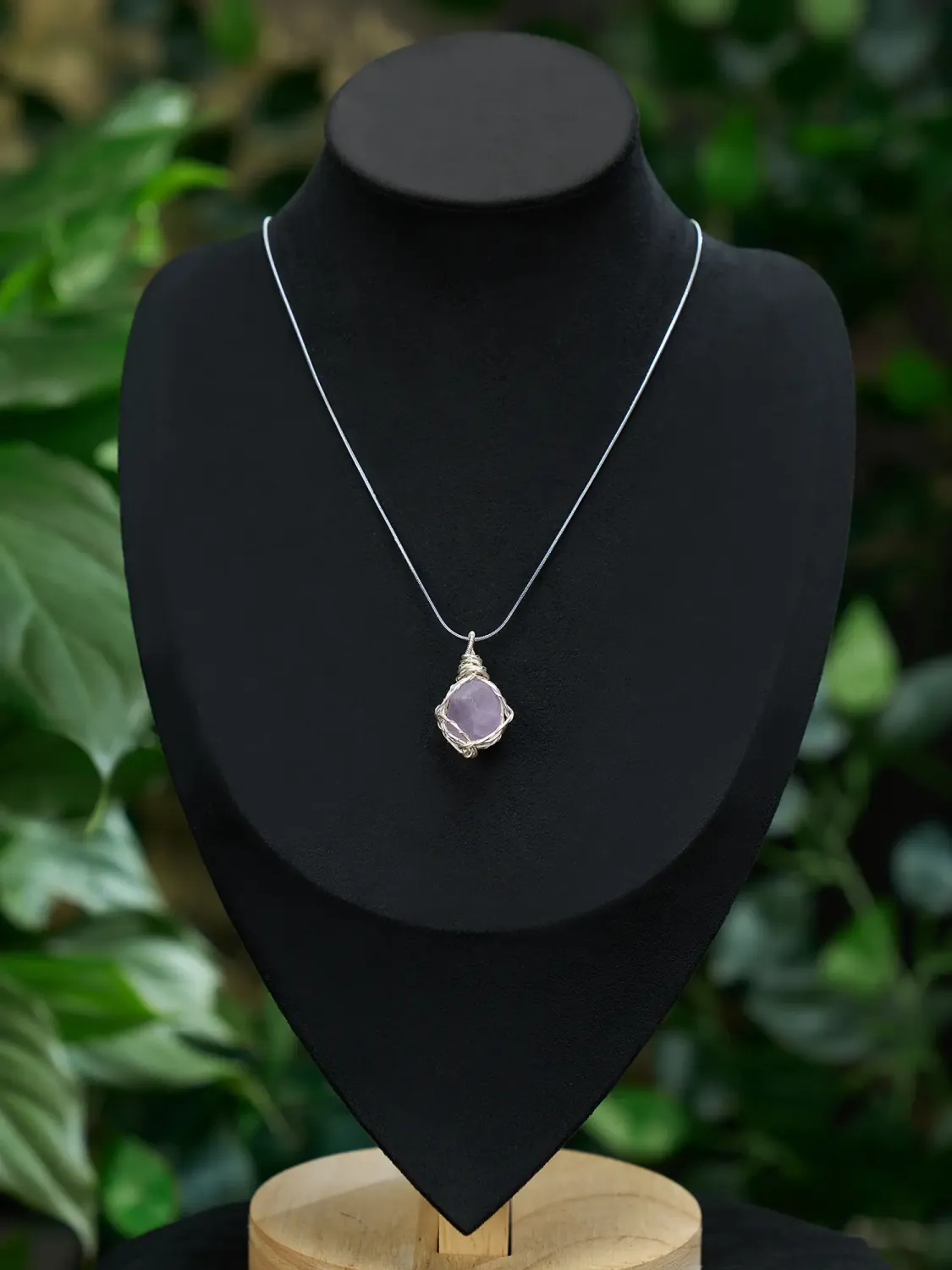 SV Crystal Wire-Wrapped Pendant Necklace