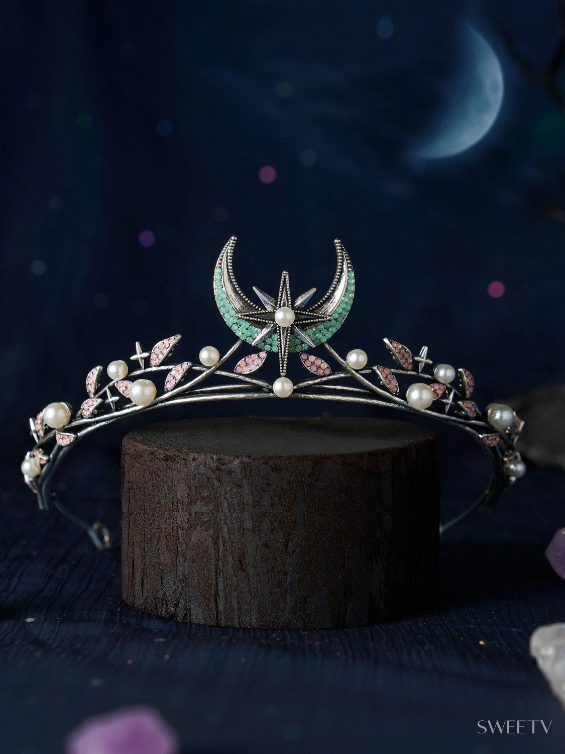 SV Antique Silver Celestial Witch Luna Oblivion Tiara-Crowns  display picture 1