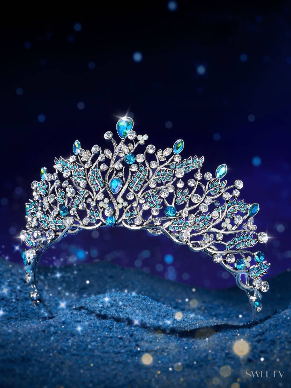 SV Silver Princess Radiance Elsa Crown-Crowns & Tiaras | SWEETV