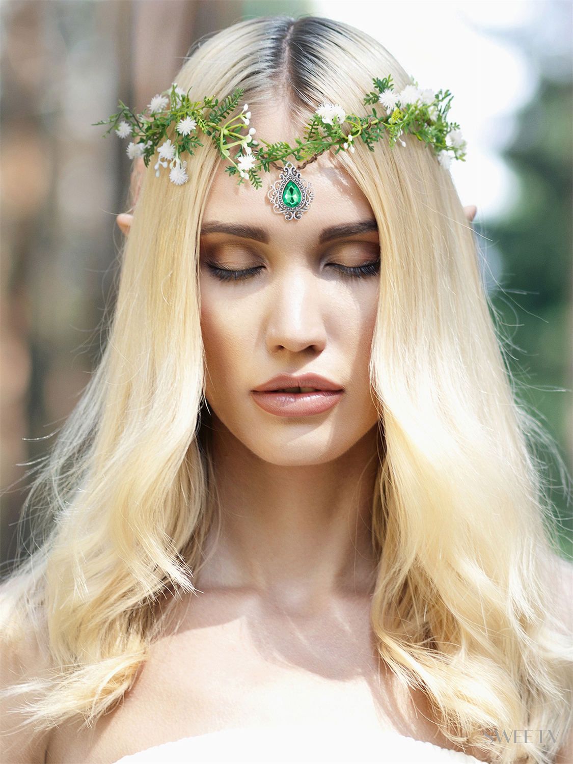 SV Emerald Petunia Fairy Crown-Crowns & Tiaras | SWEETV