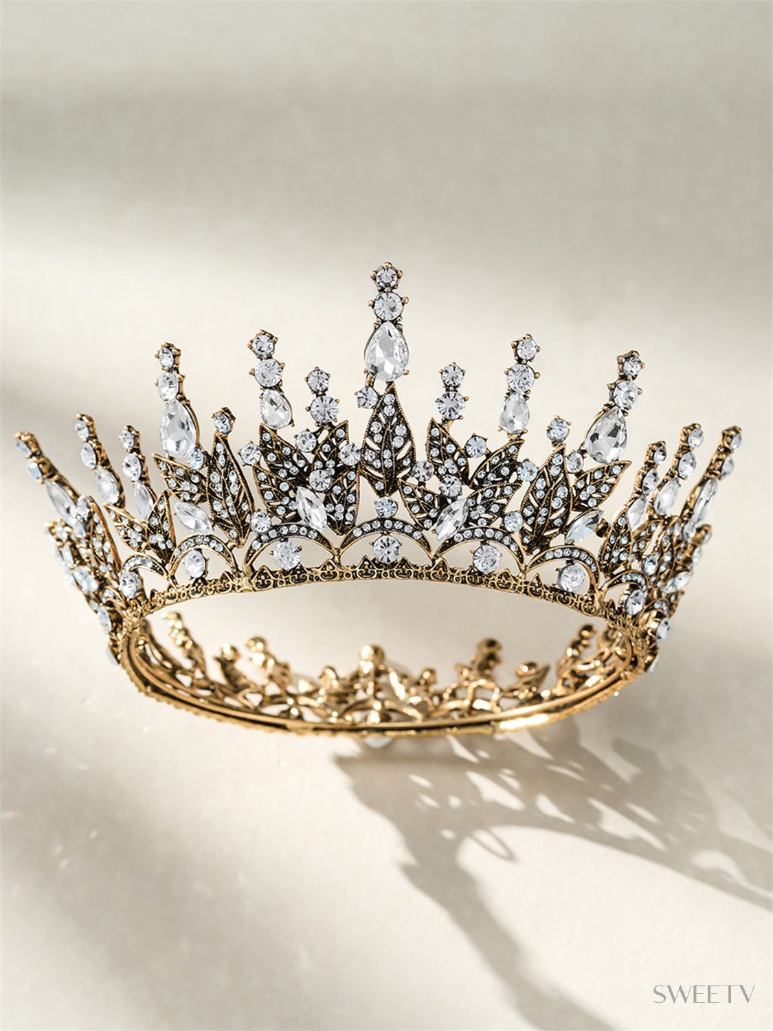 SV Antique Silver Alexandra Queen Crown-Crowns \u0026 Tiaras | SWEETV, image size:1125x1500