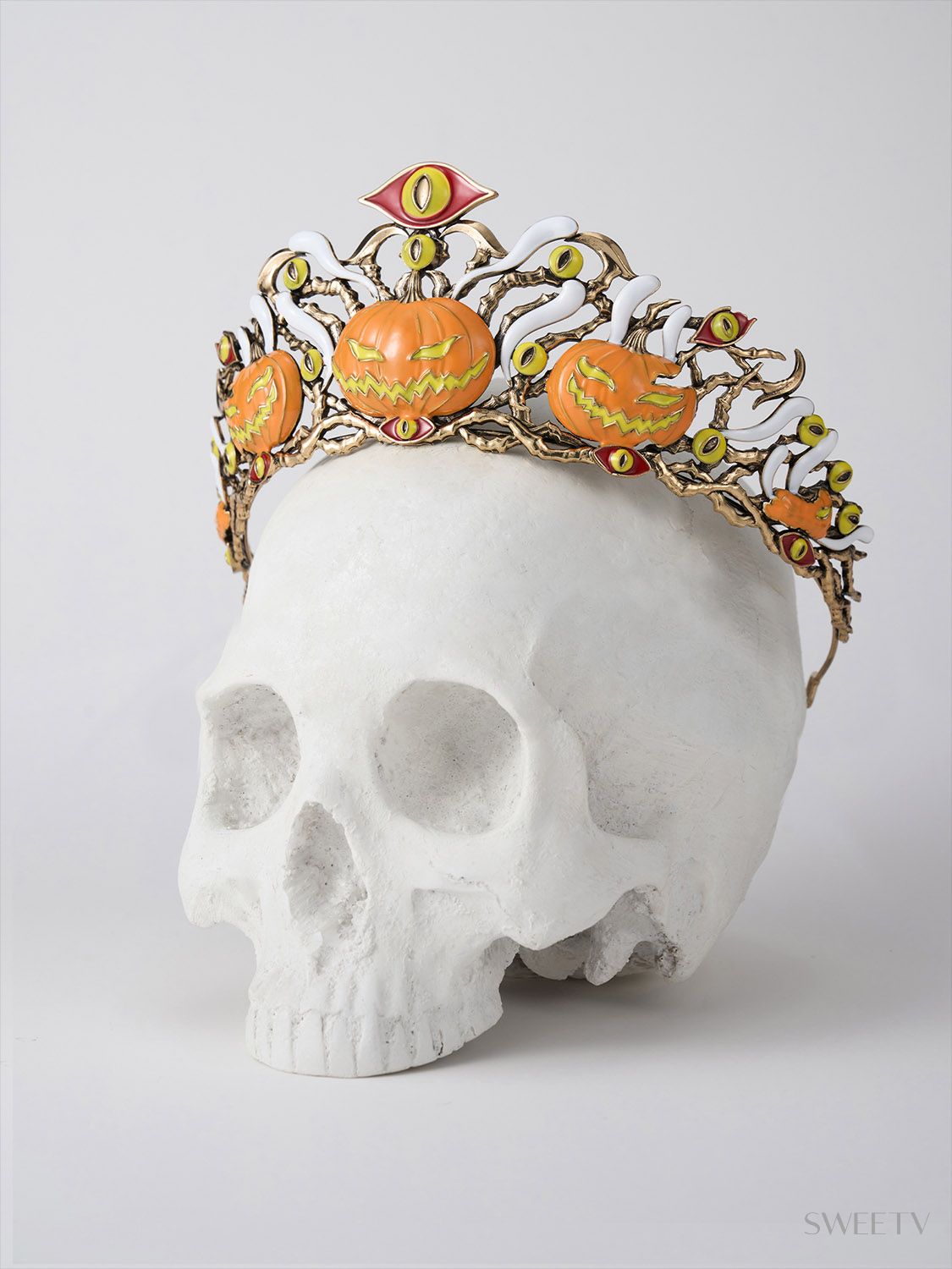 SV Ghost Eyes Pumpkin Halloween Tiara-Crowns & Tiaras | SWEETV