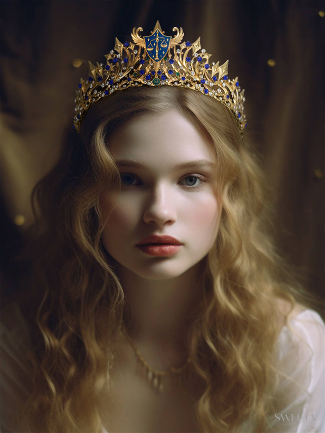 SV Sapphire Libra Zodiac Tiara-Crowns & Tiaras | SWEETV