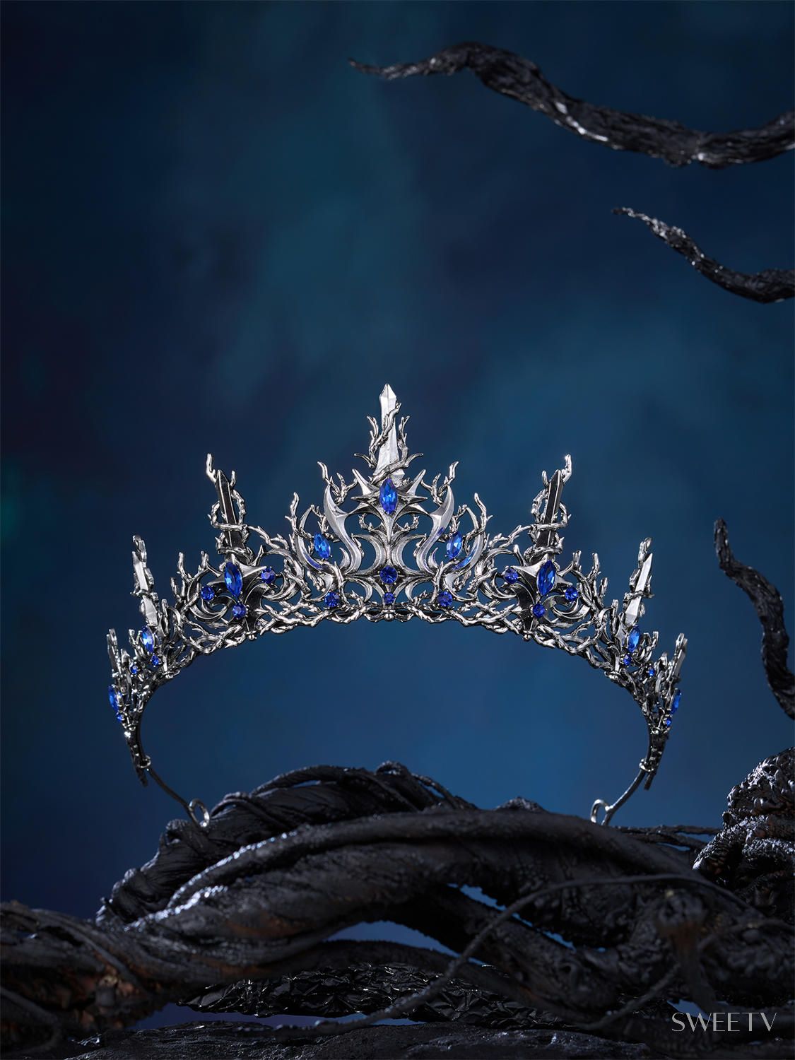 SV Sapphire Thorn Halloween Tiara-Crowns & Tiaras | SWEETV