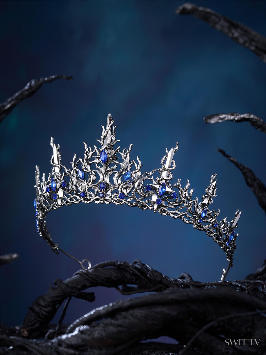 SV Sapphire Thorn Halloween Tiara-Crowns & Tiaras | SWEETV