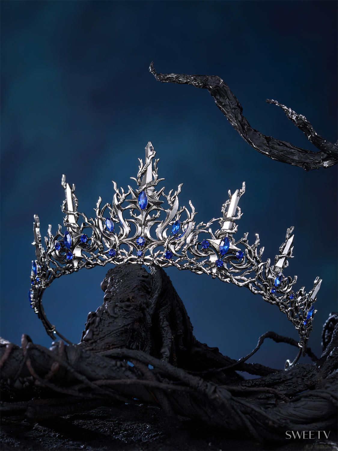 SV Sapphire Thorn Halloween Tiara-Crowns & Tiaras | SWEETV