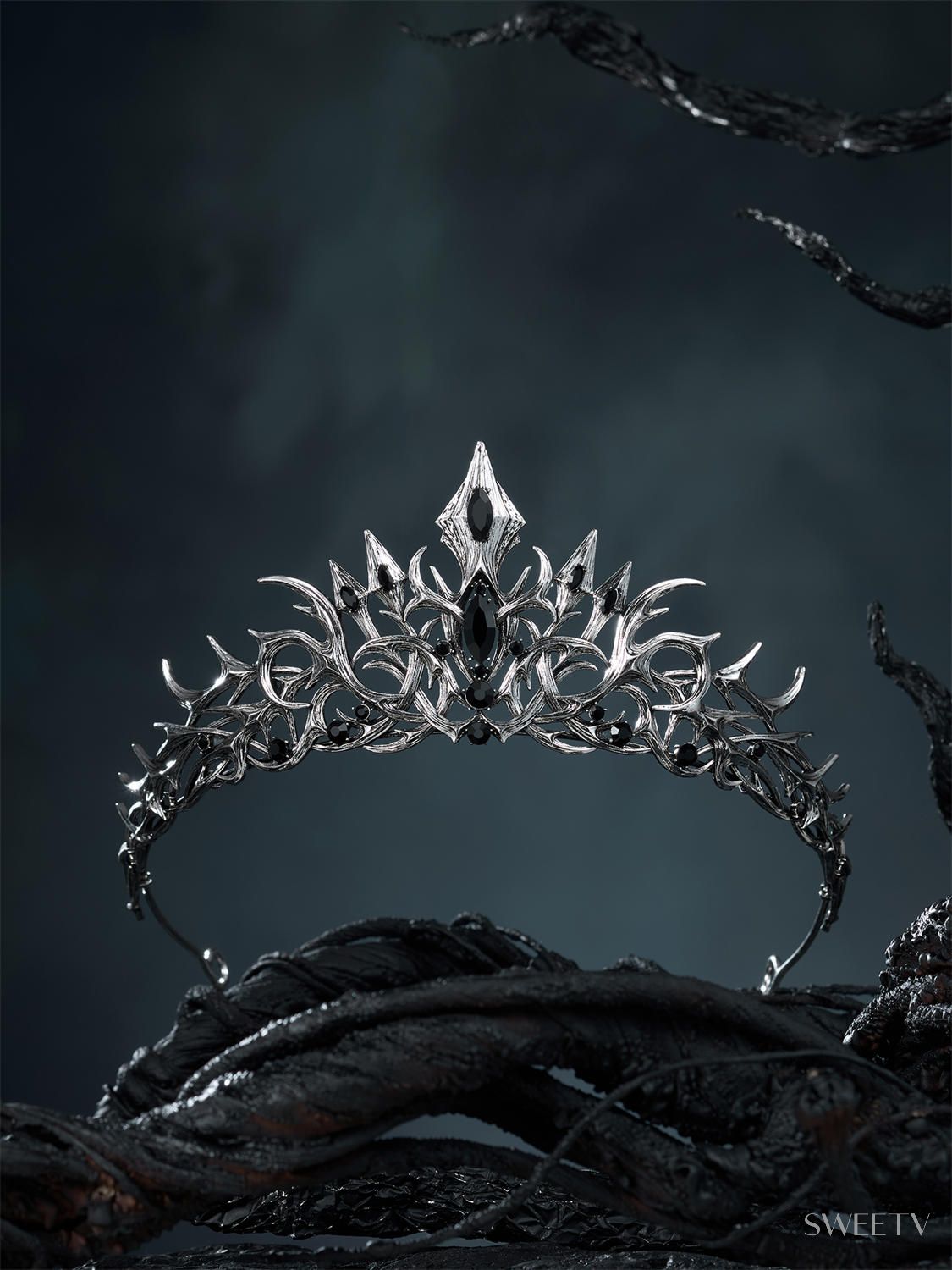 SV Black Eternal Darkness Halloween Tiara-Crowns & Tiaras | SWEETV
