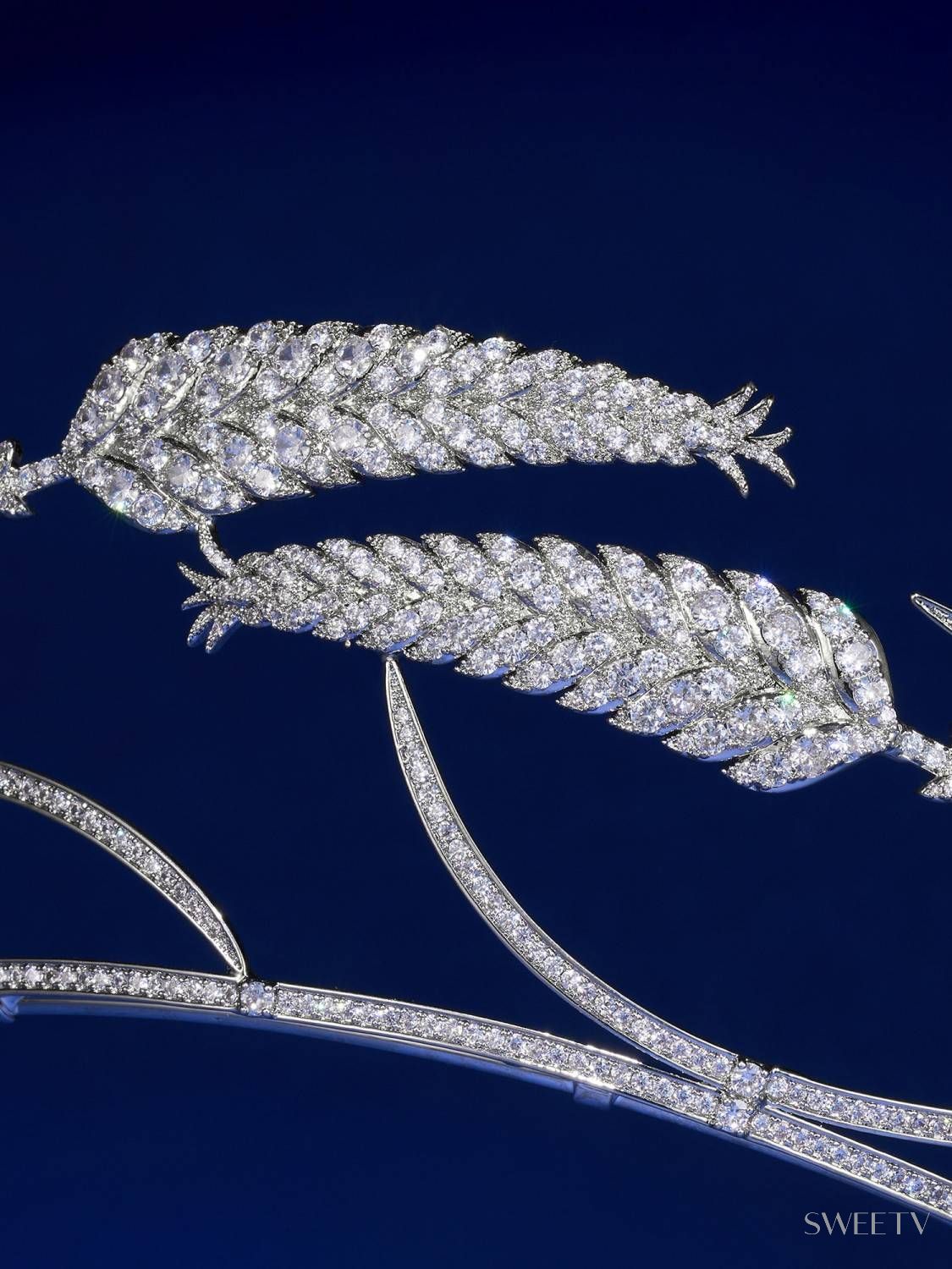 Tiara① SV Ria Ears of Wheat Zircon Tiara-Crowns & Tiaras | SWEETV