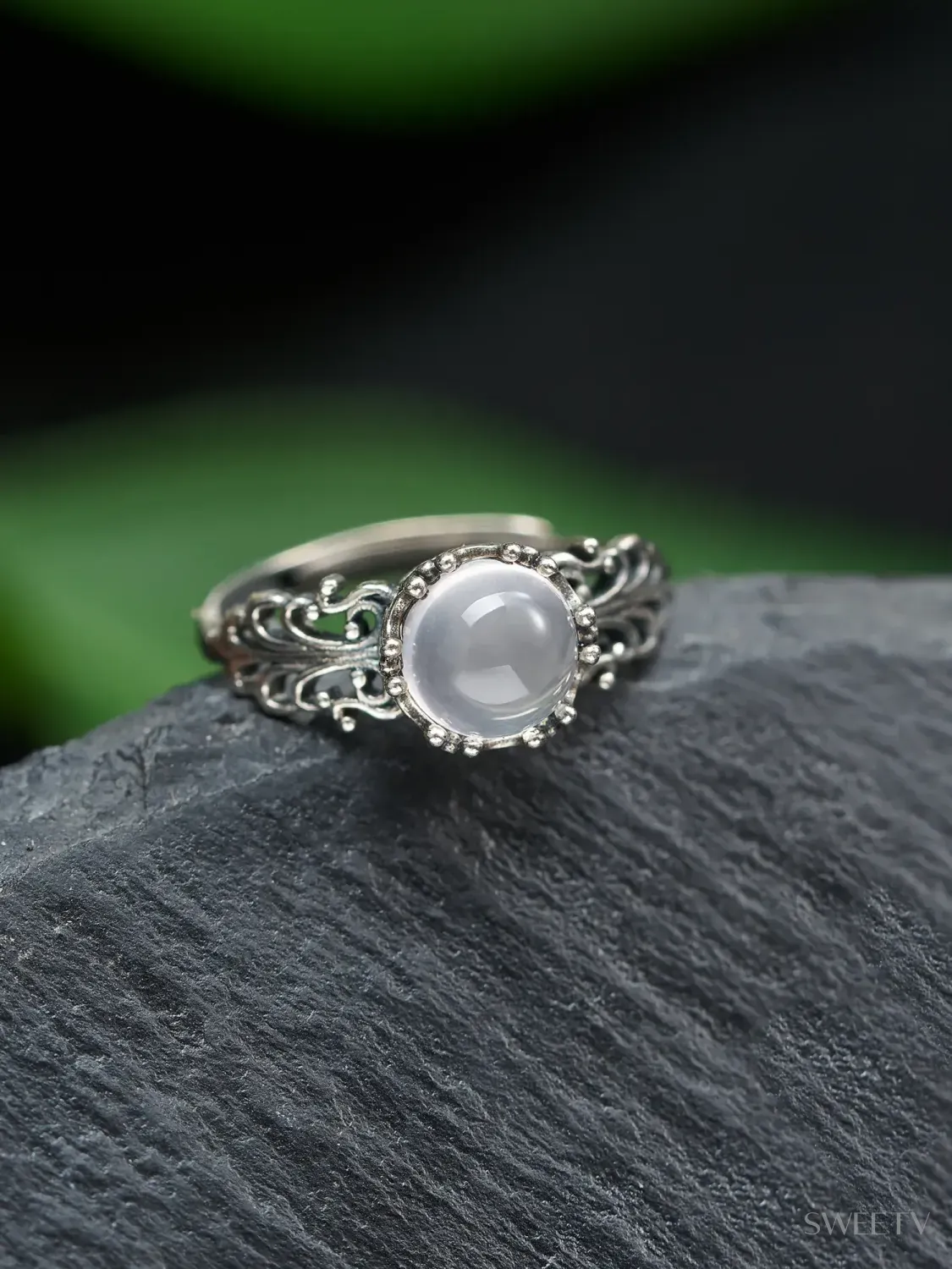 SV Antique Silver Vintage Filigree Scrollwork Ring-Rings | SWEETV