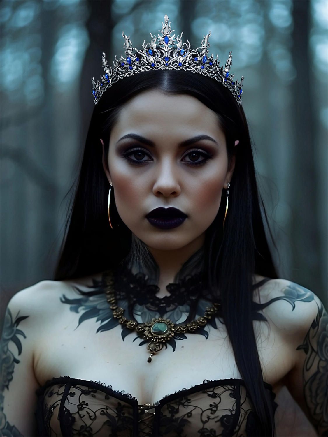SV Sapphire Thorn Halloween Tiara-Crowns & Tiaras | SWEETV