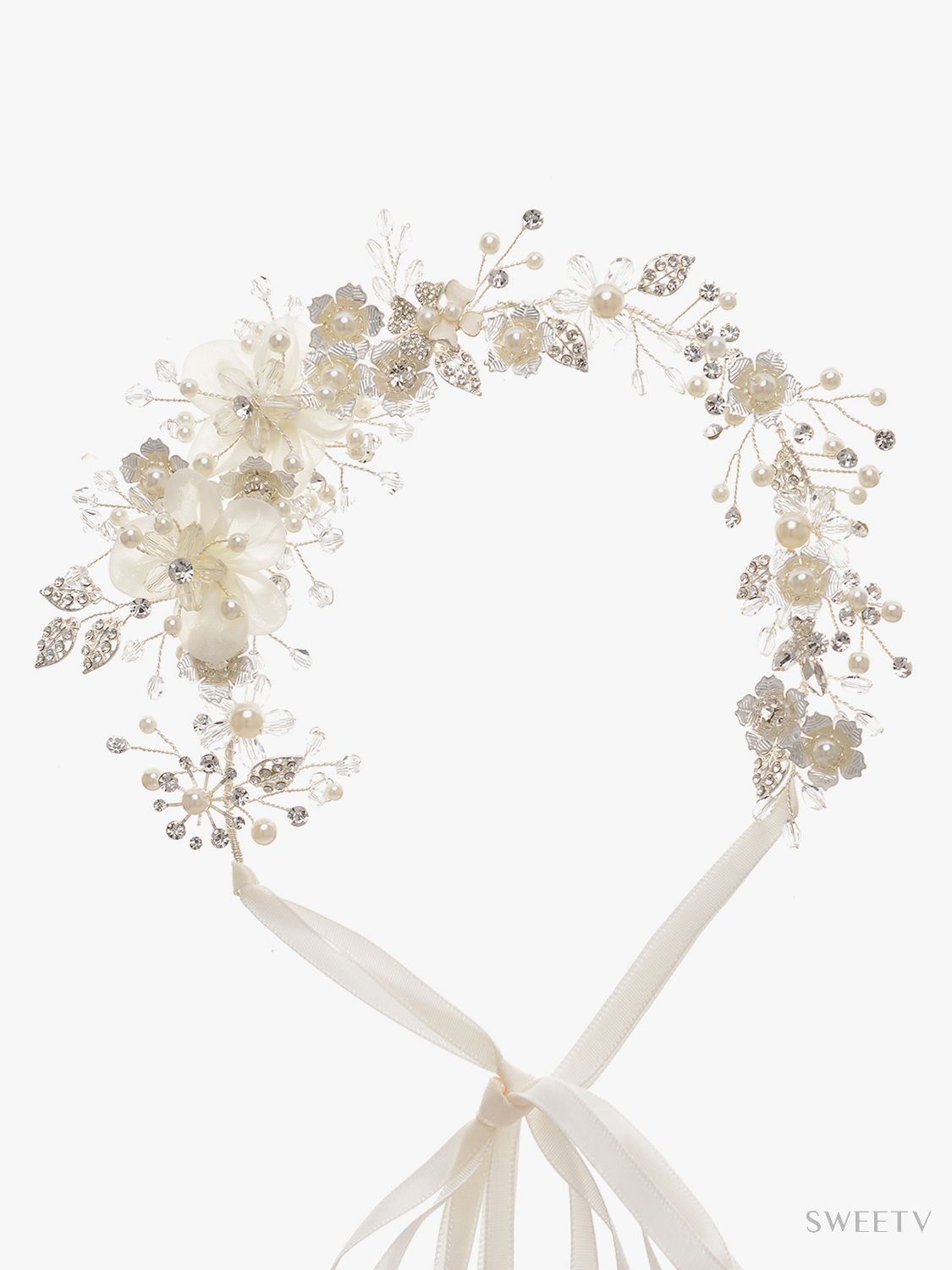 SV Silver Pearl Bridal Headband $24.99 Headpieces- SWEETV