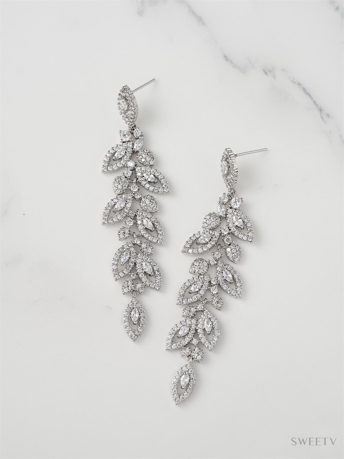 SV Crystal Chandelier Bridal Earrings SV Crystal Chandelier Bridal Earrings