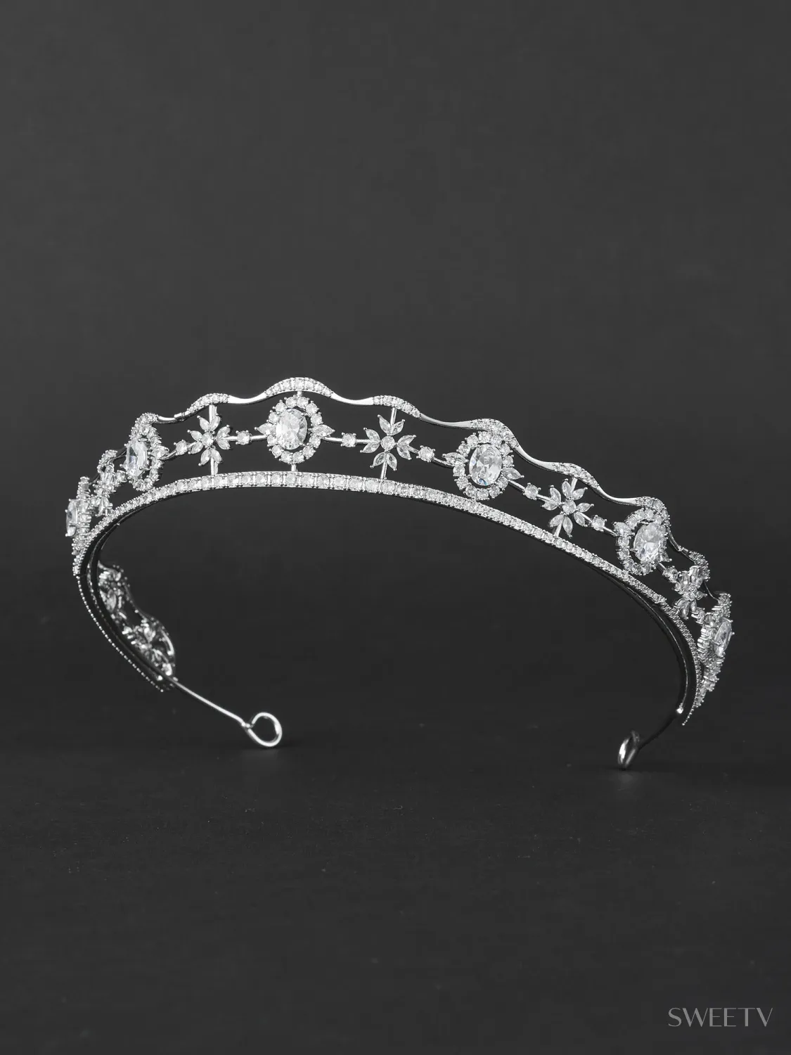 SV Florence Cubic Zirconia Tiara-Crowns & Tiaras | SWEETV