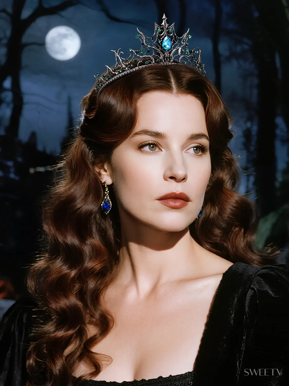 SV Antique Silver Widow's Web Halloween Tiara-Crowns & Tiaras | SWEETV