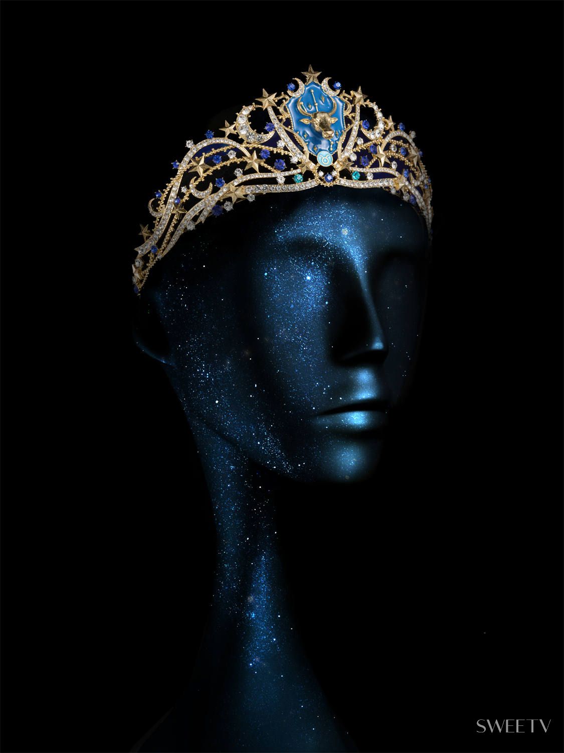 Ophelia's Tiara in Teal Blue & Gold – Auburn & Main