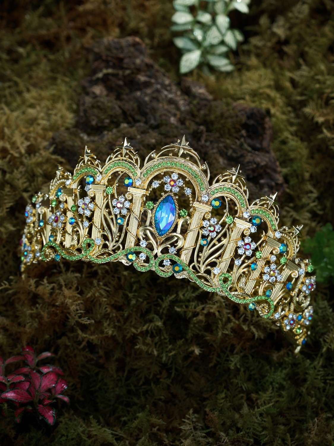 SV Gold Magnolia Flower Crown-Crowns & Tiaras | SWEETV