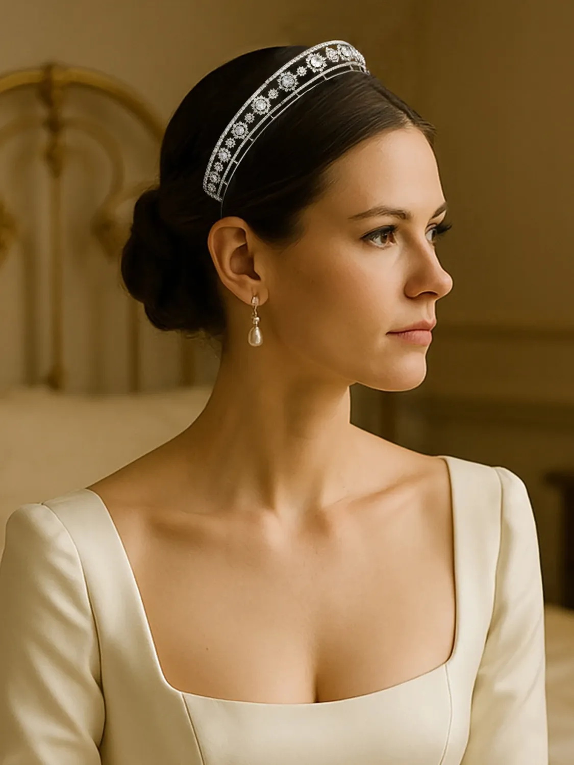 SV Hazel Cubic Zirconia Tiara-Crowns & Tiaras | SWEETV