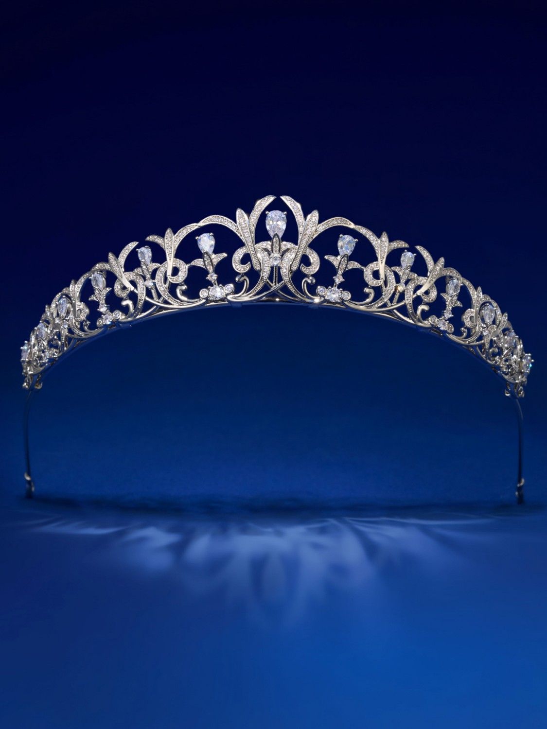 SV Silver Bibi Imperial Zircon Tiara-Crowns & Tiaras | SWEETV